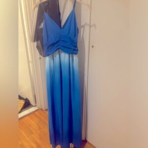 Elegant Blue Ombre Maxi Dress